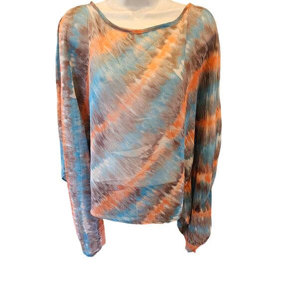 NWT Matty M size XS / S tie-dye ombre Batwing layering SILK boho retro *FLAW* - Picture 1 of 7